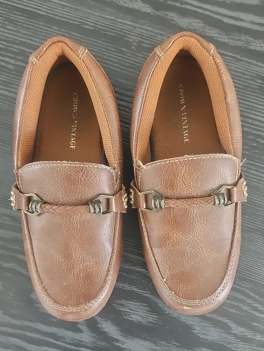 Crown Vintage Boys Size 12 Leather Loafers – Classic Preppy